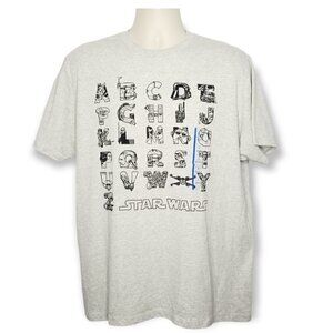 Star Wars In An Alphabet Far Far Away Gray T-Shirt L